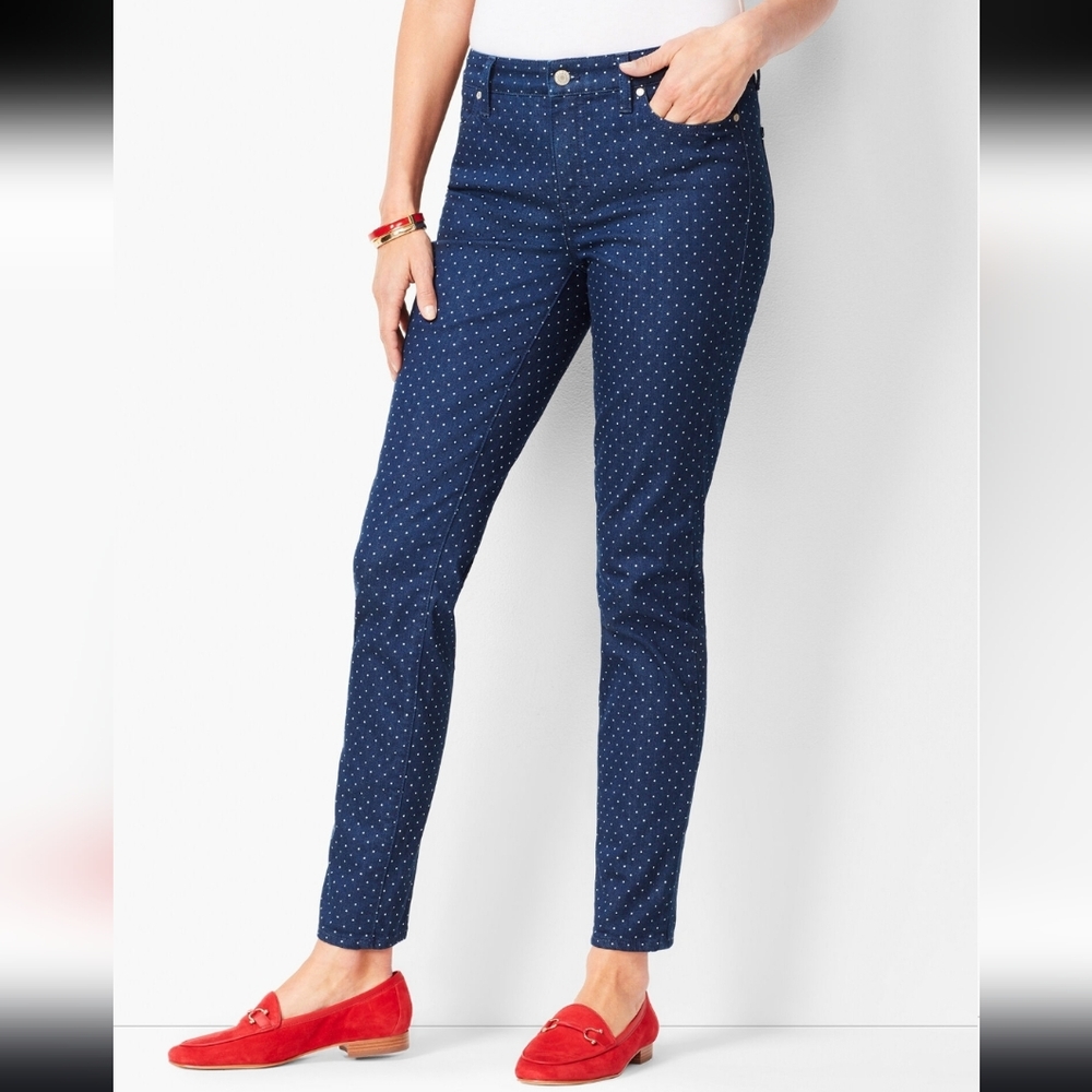 Talbots Flawless Slim Ankle Dot Denim Jeans 10P